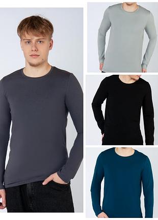 Базовий джемпер лонгслів реглан чоловічий, бавовняна легка кофта, однотонный реглан лонгслив мужской хлопковый