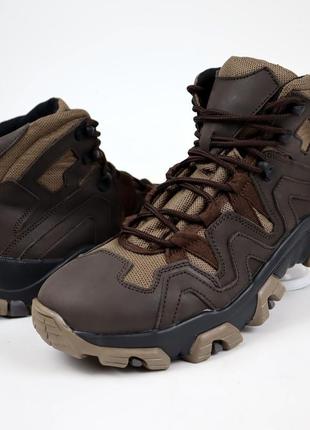 Шкіряні тактичні черевики oksy tactical brown літні (сітка) 40...2 фото
