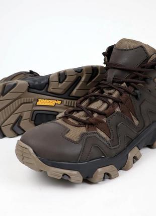 Шкіряні тактичні черевики oksy tactical brown літні (сітка) 40...4 фото