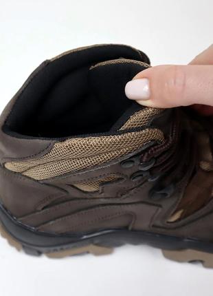 Шкіряні тактичні черевики oksy tactical brown літні (сітка) 40...10 фото