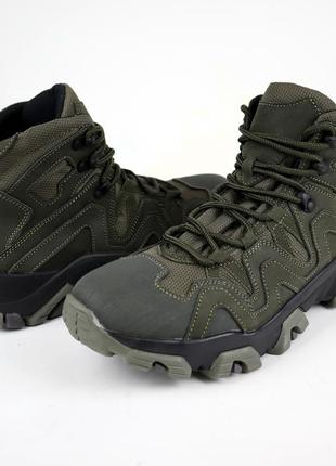 Шкіряні тактичні черевики oksy tactical olive літні (сітка) 40...2 фото