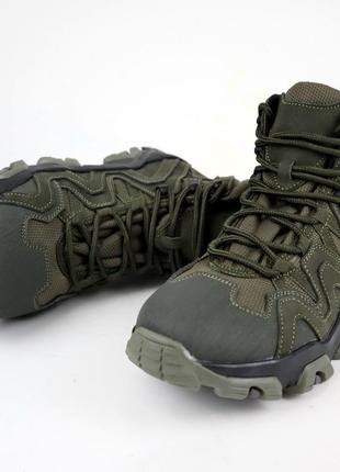Шкіряні тактичні черевики oksy tactical olive літні (сітка) 40...3 фото