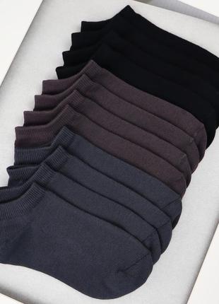Набір шкарпеток жіночих 12 пар базових кольорів коротких зі зр...