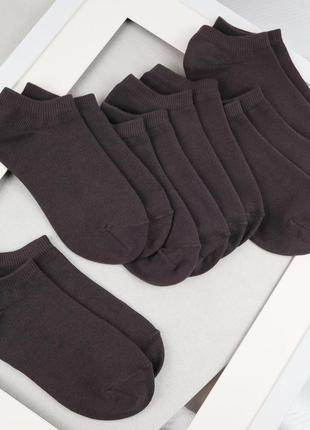 Шкарпетки жіночі 12 пар короткі "dark brown" зі зручною резинк...