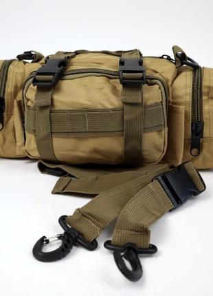 Тактичний рюкзак 90л койот з сумкою-органайзером на molle (зйо...8 фото