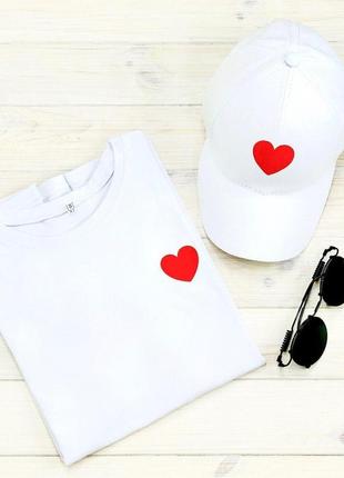 Комплект білий кепка + футболка