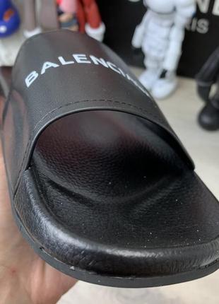 Шльопанці balenciaga logo black3 фото