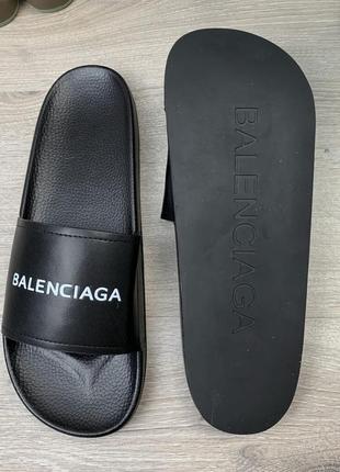 Шльопанці balenciaga logo black9 фото