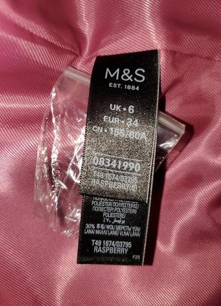 Пальто ягідне marks&spencer у складі шерсть m&s6 фото