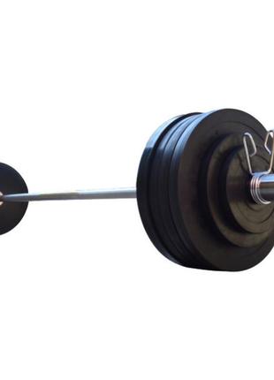 Штанга гумова rn-sport 145 кг з олімпійським грифом 220 см (rn...