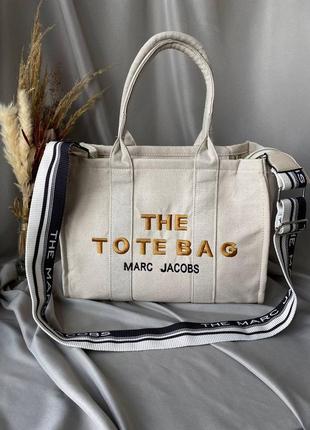 Женская сумка marc jacobs tote bag beige