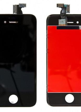 Дисплей для iphone 4s, модуль з рамкою (екран, сенсор), чорний