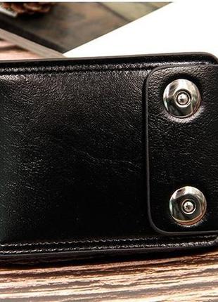 Модні чоловічі гаманці - портмоне еко шкіра чорний 9х11х1,5см ...