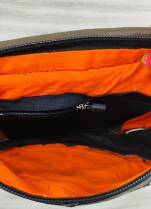 Жіноча сумка крос-боді, натуральна шкіра , бічні кишені, й пле...5 фото