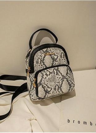 Модний рюкзак жіночий рюкзак через плече зміїний принт, якісни...2 фото