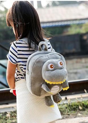Міський рюкзак дитячий м'який плюшевий сірий дитячий рюкзак дл...7 фото