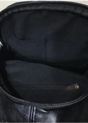 Рюкзак міський жіночий екокожа чорний, класичний молодіжний су...8 фото