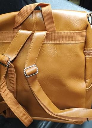 Рюкзак міський жіночий екошкіра коричневий класичний молодіжни...4 фото