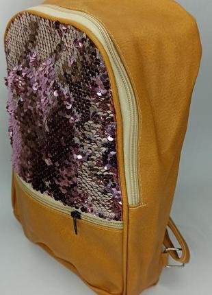 Рюкзак жіночий еко шкіра коричневий( 6917 )3 фото
