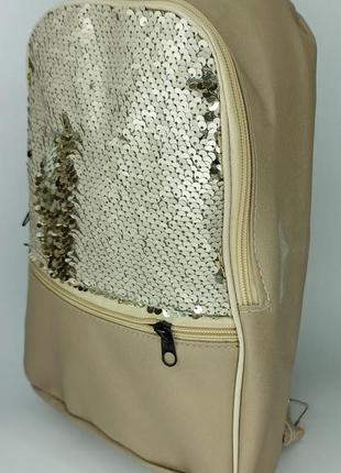 Блискучий красивий жіночий рюкзак штучна шкіра сумка-рюкзак жі...3 фото