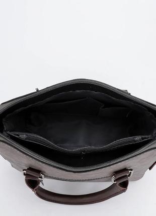 Стильна сумка жіноча еко шкіра темно-сіра комплект3 фото