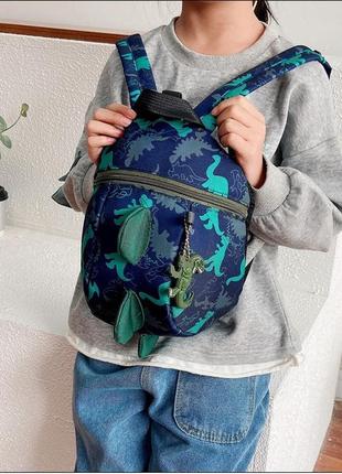 Рюкзак міський дитячий нейлоновий синій рюкзак для прогулянок7 фото