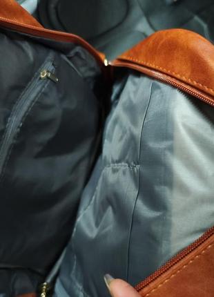 Рюкзак міський жіночий, екошкіра коричневий класичний молодіжн...3 фото