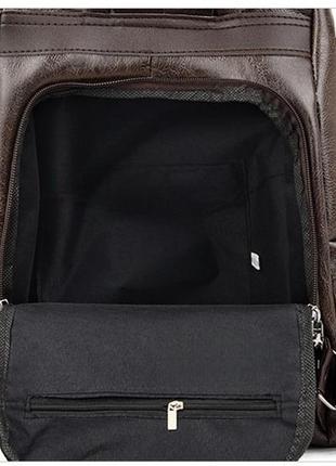 Рюкзак міський жіночий високоякісна еко шкіра чорний класичний...7 фото