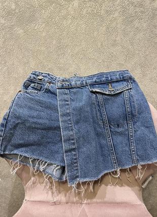 Джинсовая юбка-шорты на девочку1 фото