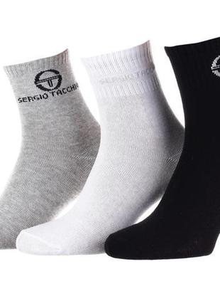 Шкарпетки sergio tacchini 3-pack чорний, сірий, білий діт 27-30