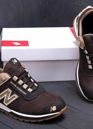 Шкіряні кросівки new balance brown2 фото