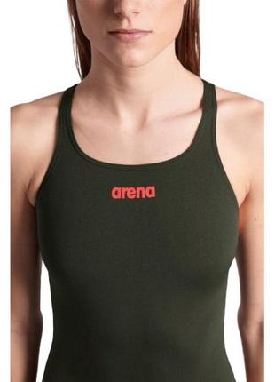 Купальник arena team swimsuit swim pro solid темно-зелений жін 383 фото