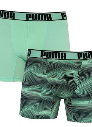 Труси-боксери puma active boxer print 2p зелений, чорний чол m