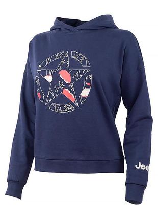 Кофта jeep hooded cropped sweatshirt star botanical print