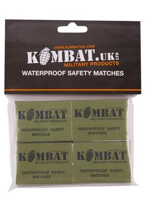 Сірники водозахисні kombat uk waterproof matches (pack of 4)