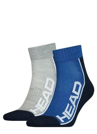 Шкарпетки head performance quarter 2ppk unisex синій, сірий ун...