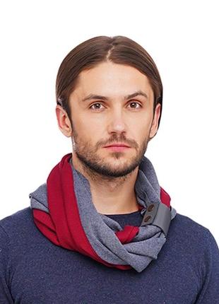 Кашемировый шарф"милан ", шарф снуд, большой мужской шарф6 фото