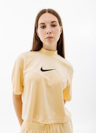 Футболка nike w nsw mock ss tee trry ms