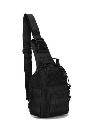 Тактична чоловіча сумка, рюкзак через плече, рюкзак тактичний, чорна1 фото