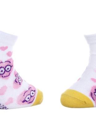 Шкарпетки minnie tete minion dans coeur білий, рожевий діт 35-...1 фото