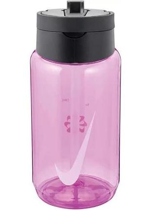 Пляшка nike tr renew recharge straw bottle 16 oz рожевий, чорн...
