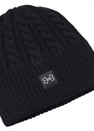 Шапка ua halftime cable knit beanie чорний жін osfm