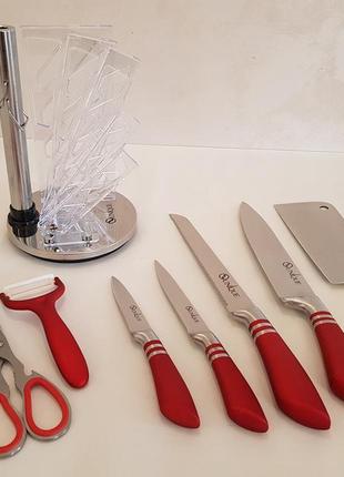 Набір кухонних ножів із підставкою unique un-18323 фото