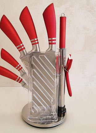 Набір кухонних ножів із підставкою unique un-18325 фото