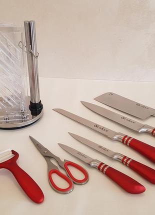 Набір кухонних ножів із підставкою unique un-18327 фото