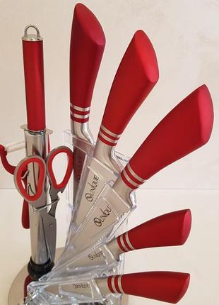 Набір кухонних ножів із підставкою unique un-18329 фото