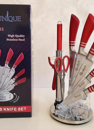 Набір кухонних ножів із підставкою unique un-183210 фото