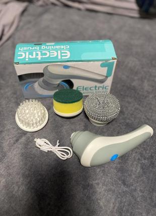 Аккумуляторная щетка для мытья со сменными насадками electric cleaning brush