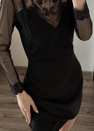 Черное мини платье, черное короткое платье, платье на выпускной6 фото