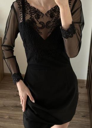 Черное мини платье, черное короткое платье, платье на выпускной